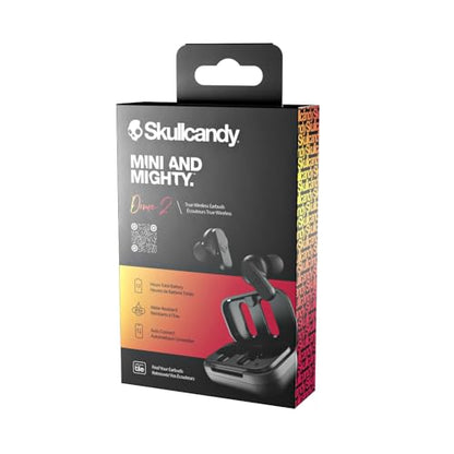 Skullcandy Dime 2 Wireless Earbuds,Bluetooth Headphones,Noise Isolating Fit,Up to 12 Hours Battery,Microphone for iPhone Android,Easy Carry with Integrated Lanyard - True Black,(Pack of 2) - color: True Black, size: One (Pack of 2)