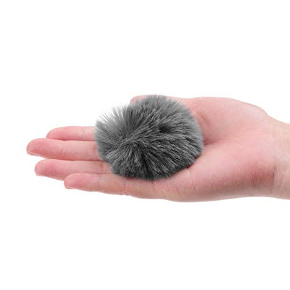 Andoer Clip-on Lavalier Microphone Windscreen Furry Windscreen Microphone Muff Compatible with Boya M1 and Other Most Lapel Microphones, Grey