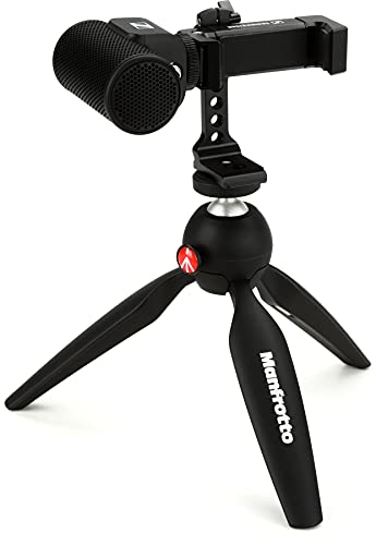 Sennheiser Pro Audio Sennheiser Professional MKE 200 + Mobile Kit, Directional On-Camera Microphone with Smartphone Clamp & Manfrotto PIXI Mini Tripod, 509256, Black - style: MKE 200 + Mobile Kit