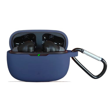 Silicone Case for JBL Vibe Beam 2025/Vibe Beam 2023/Vibe 200TWS True Wireless Headphones, Premium Shockproof Case Cover with Carabiner Compatible with JBL Vibe Beam/Vibe 200TWS. (Midnightblue) - color: Midnightblue