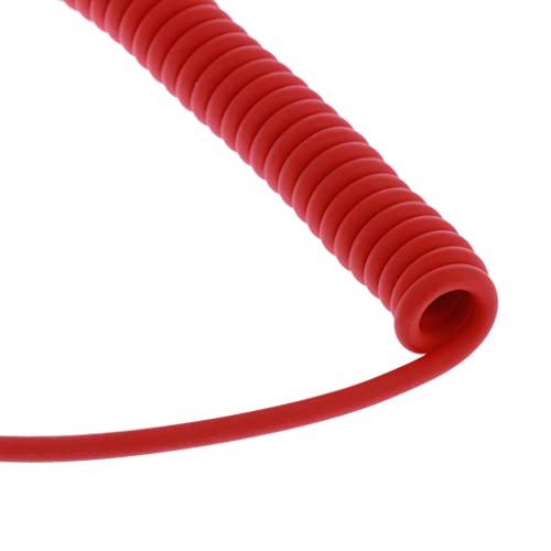 3.5mm Aux Cable Cord Coiled Headphone Cable 3.5mm Aux Extension Stereo Audio Cord Copper Right Angle Suitable for Portable Device Speaker, red