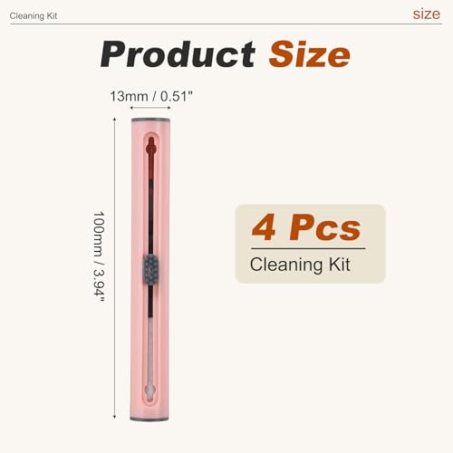 4PCS Earphone Cleaner Kit - Ultra Portable Multi-Function Cleaner Kit Soft Brush for Bluetooth Earphones Case Cleaning Tools, Light Pink - color: Light Pink