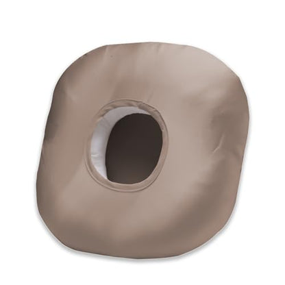 Cooling Ear Piercing Pillow with Hole for Cartilage Piercings, CNH Support - color: Light Brown Silk