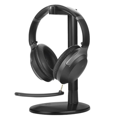 Avantalk Aria Podio 3 – Multipoint Bluetooth Over-Ear Headset with Detachable Noise-Canceling Mic & Sidetone for Clear Work Calls, PC & Phone, EQ Sound, 55H Battery, Charging Stand, Spacious Earcups