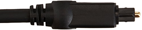 Amazon Basics Toslink Digital Optical Audio Fiber Optic Cable, Multi-Channel, for Sound Bar, Audio System, Home Theatre, Game Console, Blu-Ray Player, Gold-Plated Connectors, 6 Foot, Black - size: 6 Feet