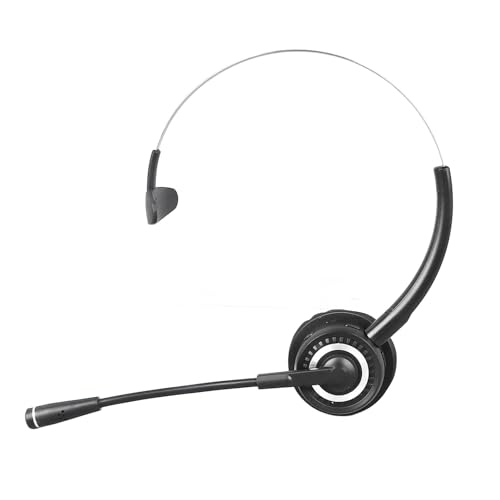 Jectse Bluetooth Headset with Microphone, Single Ear Trucker Bluetooth Headset Noise Reduction On Ear Headphones for Trucker Home Office