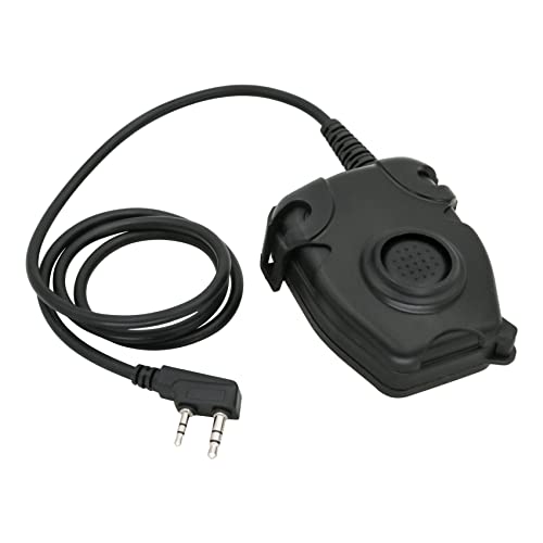 Tactical U94 PTT 2Pin, Push to Talk for UV-5R Series | Civilian Connector for COMTA Headset,Clothing Clip Design,Lightweight Cable - style: PL