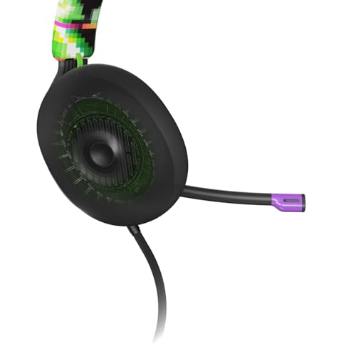 Skullcandy SLYR Pro Multi-Platform Wired Gaming Headset, Removable Mic, Lightweight Design, Ultra-Soft Memory Foam Ear Cushions, Mute and Volume Controls, PC, Xbox, PlayStation - Green Digi-Hype - color: Green Digi-Hype, style: SLYR Pro