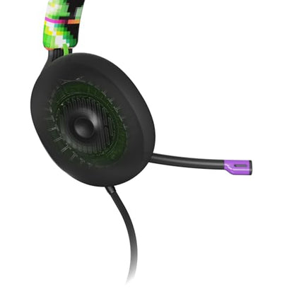 Skullcandy SLYR Pro Multi-Platform Wired Gaming Headset, Removable Mic, Lightweight Design, Ultra-Soft Memory Foam Ear Cushions, Mute and Volume Controls, PC, Xbox, PlayStation - Green Digi-Hype - color: Green Digi-Hype, style: SLYR Pro