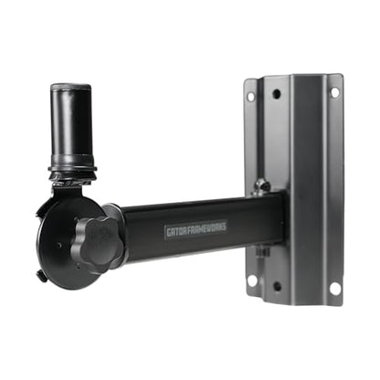 Gator Frameworks Rok-It Series Set of Wall Mounted Speaker Stands with 80 lbs. Weight Capacity, 1 3/8" Speaker Insert Fits Most Standard Speakers up to 22", (RI-SPK-WM50)