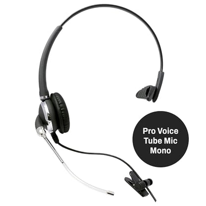 INNOTALK Cisco Phone Headset, Pro Voice Tube Mic Wired Headset with QD Sturdy 9 Ft. Cord Pigtail Adapter, Wired Headphones, Cost Effective Corded Headset - size: VoiceTube-Mono