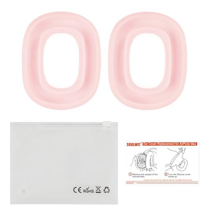 SOULWIT Sweat Ear Cover for AirPods Max - Pink | Sweat Proof Silicone Cover for Gym Exercise, Easy to Clean, No Sound Quality Loss - color: Pink