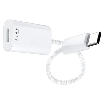 USB C to Lightning Headphone Audio Adapter,Lighting to USBC Adaptor with Earphone &Charge,USB-C to iPhone Converter,Type C to Lightning Cable Adapter for iPhone 17/16/Pro/Max,iPad Pro/Air,MacBook,iMac