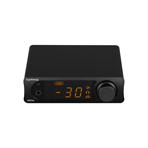 TOPPING MX3s Headphone Amplifier DAC with 62Wx2 Merus Class D, 700mW*2 Headphone Power, AK4377 Chip,and Support USB/Bluetooth/Opt/Coax/AUX Input (MX3S-Black)