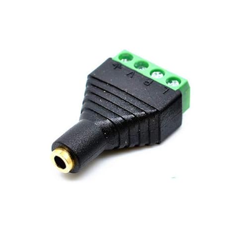 5 Pack 1/8" 3.5mm TRS Female Jack Terminal Block Connector, 3.5mm 4 Pole Stereo Audio Plug Headphone AUX Balun Bolt Screw Terminal Adapter - color: FM/FM