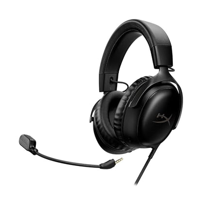 HyperX Cloud III – Wired Gaming Headset, PC, PS5, Xbox Series X|S, Angled 53mm Drivers, Spatial Audio, Memory Foam, Durable Frame, Ultra-Clear 10mm Mic, USB-C, USB-A, 3.5mm – Black - color: Black, size: Regular, style: Wired