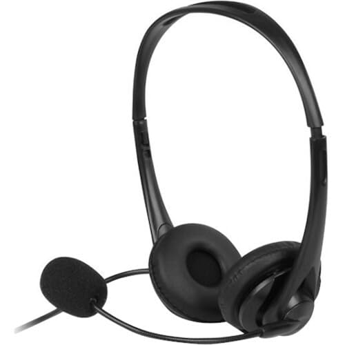Aluratek Wired USB Stereo Headset with Noise Reducing Boom Mic and in-Line Controls, for Distance Learning, Zoom, MS Teams, Video Conferencing, Skype, Gaming, Music Play, Webinars (AWHU01FJ), Black