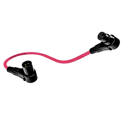 균형 잡힌 XLR 케이블 직각 수에서 직각 암 - 0.5 피트 (6 인치) 핑크 - 라이브 성능 및 녹화를 위한 오디오 인터페이스 또는 믹서용 프로 3핀 90도 마이크 커넥터 - color: 핑크, size: 0.5 Feet