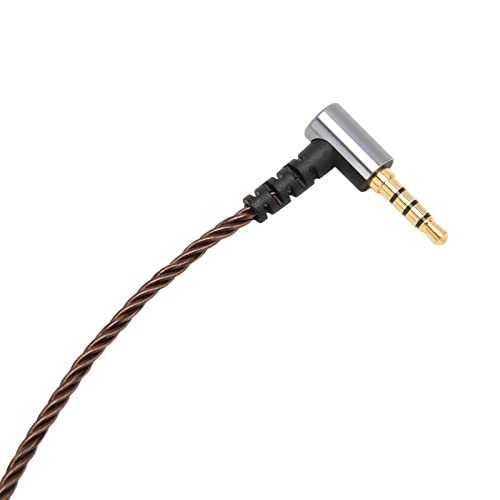 2 Pin 0.78mm Detachable Earphone Cable with Microphone, OFC Core Upgrade Right Angle Plug Replacement Cable for TFZ TRN AS10 AS06 ZST ZS3 Headphones