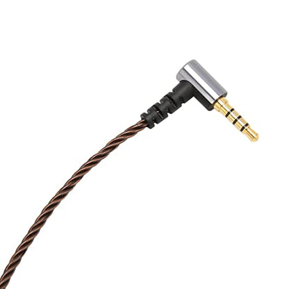 2 Pin 0.78mm Detachable Earphone Cable with Microphone, OFC Core Upgrade Right Angle Plug Replacement Cable for TFZ TRN AS10 AS06 ZST ZS3 Headphones