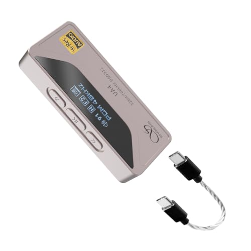SHANLING UA4 Portable USB DAC/AMP Headphone Amplifier,Support MQA 16X,768kHz DSD512,High Driving Power for Android/iOS/Mac/Windows,dongle Volume Control,3.5/4.4mm up to 237mW@32Ω Output (Titanium) - color: Titanium