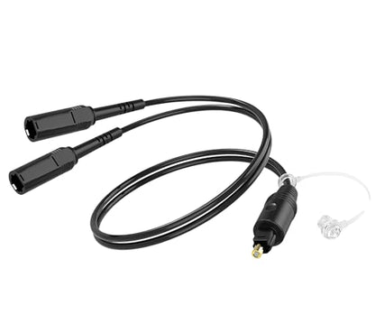 Digital Audio Cable, 1 Male Input and 2 Female outputs, 1 Foot, Digital Optical Audio Cable, Suitable for Home theaters and televisions. Toslink Digital Fiber Optical Audio Splitter.