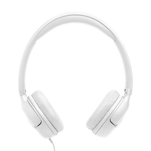 JBL Tune 530 Wired - Wired On-Ear Headphones - White | JBL Pure Bass Sound, Lightweight, comfortable, and foldable, Tangle-free flat cable, Hands-free calls - color: White