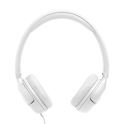 JBL Tune 530 Wired - Wired On-Ear Headphones - White | JBL Pure Bass Sound, Lightweight, comfortable, and foldable, Tangle-free flat cable, Hands-free calls - color: White