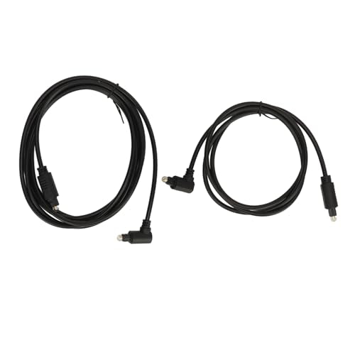 Right Angle 360 Degree Optical Sound Cable, High Resolution Digital Fiber Optic Cable with Connectors for Home Theater, TV, AV Receiver, HDTV, Monitor,