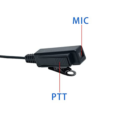 2-Wire Surveillance Headset Compatible with Motorola APX8000 2PCS | 2-pack clear acoustic tube surveillance headsets with PTT mic compatible with Motorola APX6000 XPR7550 XPR6550 radios