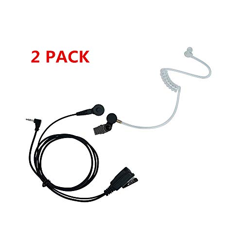 1 Pin 2.5MM Nipple Covert Acoustic Tube Earpiece Headset with MIC PTT for Motorola Talkabout Walkie Talkie 2 Way Radio MH230R T200 T260 T460 T600 MR350R MT350R MS350R 2 Pack | 2-Pack, nipple earbud, acoustic tube, PTT mic, 2.5mm 1-pin; Compatible with Mot