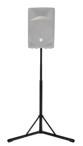 Rockville RLS3 10 Ft Flat-Base 35 mm DJ PA Speaker and Lighting Stand | 140 lb Capacity, 35mm Pole, M10 Threading, Air Cushion Lowering, Foldable Metal Legs, Travel Bag - size: 10ft Standard