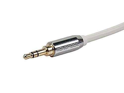 Monoprice Audio Cable - 10 Feet - White | Stereo Male to RCA Stereo Male Gold Plated Cable for Mobile - color: White, size: 10 Feet