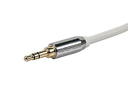 Monoprice Audio Cable - 10 Feet - White | Stereo Male to RCA Stereo Male Gold Plated Cable for Mobile - color: White, size: 10 Feet
