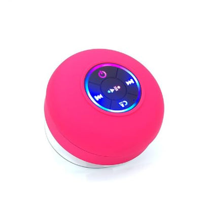Mini Bluetooth Shower Speaker Pink, Silicone Suction Cup Portable Speaker with LED Lights, IPX4 Waterproof, Built in Mic, for Bathroom Kitchen Outdoors, Ideal Gifts (Pink) - color: Red
