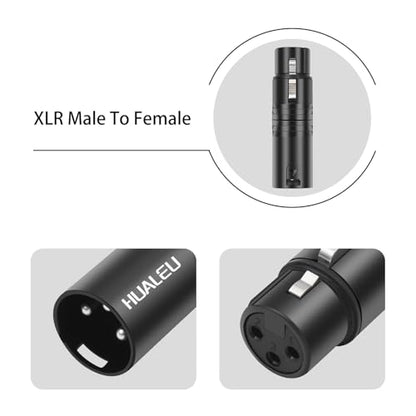 3Pin XLR Male to Female Adapter, Black Painted zinc Alloy Shell,for Mic,Amplifier, Mixer XLR 3-Pin Audio Connectors DMX 512 Adapter-2Pack - color: XLR Male to Female
