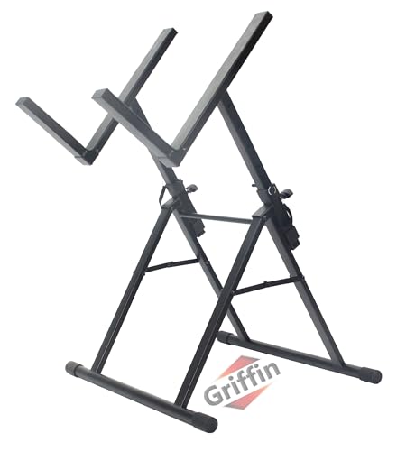 GRIFFIN Guitar Amplifier Stand (Stage-FramePRO Series) – Low Profile Audio Amp Tilt Back Adjustment – Combo PA Speaker Karaoke Monitor Holder – Speaker Cabinet Studio Equipment Platform Riser