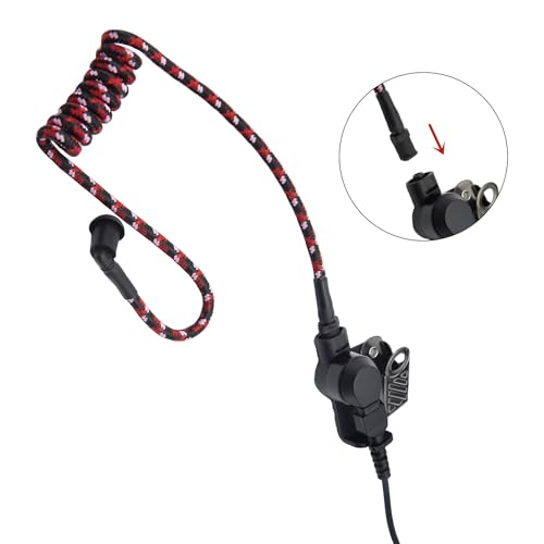 Replacement Braided Nylon Surveillance Acoustic Coil Tube for Radio Earpiece Moisture Resistant Fiber Mesh Colorful Accessories (PinkRed-2) - color: PinkRed-2
