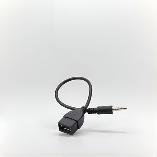 Black USB to AUX Adapter Cable,3.5mm Male AUX Plug to USB 2.0 Female Converter Adapter Cable Cord for Car Aux Port 20cm/8-inch Length Black OTG Adapter Accessories