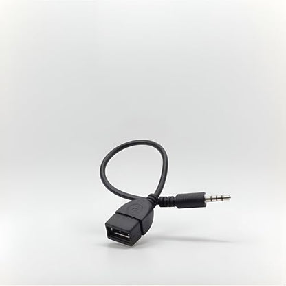 Black USB to AUX Adapter Cable,3.5mm Male AUX Plug to USB 2.0 Female Converter Adapter Cable Cord for Car Aux Port 20cm/8-inch Length Black OTG Adapter Accessories