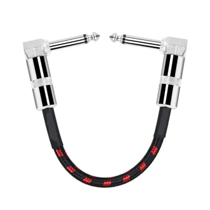 FENG GUO 1/4 Right Angle Plug Guitar Effect Patch Cable Ja-ck 6.35mm Instrument Pedal Cable for Effectors Pedals Guitars(Black-White) - color: Black-White