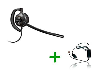 Global Teck Bundle, Plantronics HW540 Headset Bundle Noise-Canceling and Avaya Phone Cord, Compatible with 1408, 1416, 2410, 2420, 4606, 4610, 4610SW, 4612 (HW530 EarWrap Headset Inteli Bundle) - size: HW530 EarWrap Headset Inteli Bundle