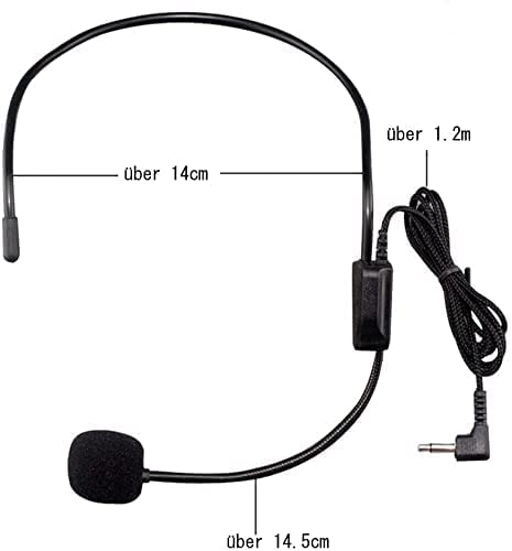 Set of 2 Headset Microphone, Flexible Wired Boom for Voice Amplifier,Teachers, Speakers, Coaches, Presentations, Seniors and More