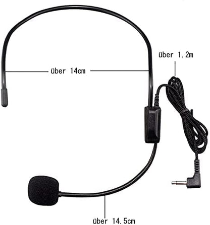 Set of 2 Headset Microphone, Flexible Wired Boom for Voice Amplifier,Teachers, Speakers, Coaches, Presentations, Seniors and More