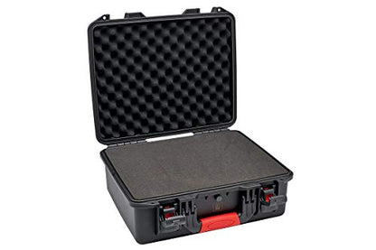 Small Medium Hard Case with Wheels and Pick'n'UP Foam | Protective Carrying case Gun, in-Ear, Wireless System or Camera Set - style: № 80-01 Int: 17.13 X 13.19 X 6.26 In.
