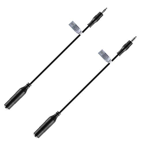 HOTEC 3.5mm Male to 1/4” TS Female Audio Adapter Cable (TS to TRS and TS to TRRS, 2 Piece Pack)