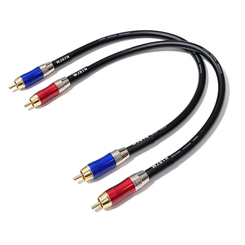 WJSTN-020 RCA to RCA Audio Cable, Male to Male RCA Stereo Audio Coaxial Digital Cable, Digital Stereo Audio Cable for subwoofer, Home Theater, high-Fidelity Audio-Double Shielding-2 Pack (1FT) - size: 1FT