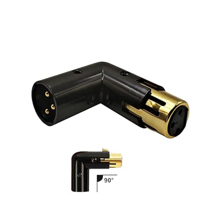 Right Angle XLR Male to Female Adapter Adjustable 3-PIN XLR 90 Degree Connector for Audio Cables and PA Systems - style: 1PC 90D XLR Male to Female Adapter