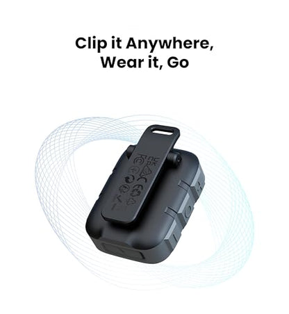 INSMY Wearable Bluetooth Speakers IP67 Waterproof Clip On Small Speaker | Portable Personal Speakers,Clean Sound,Stereo Pair,Wireless,ENC Built-in Mic,Lightweight for Golf Work Pool Gift (Black) - color: Black