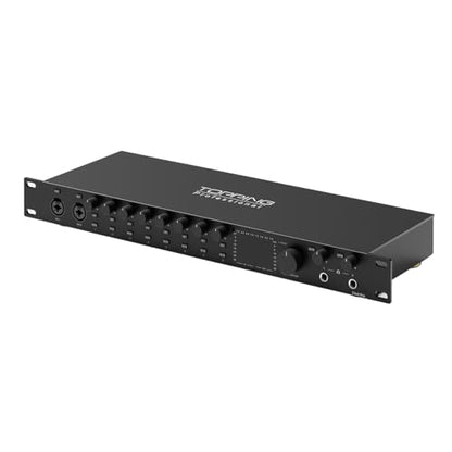 TOPPING E8x8 Pre Professional Audio Interface with 8 Ultra-Linear Mic Preamps, Dual Headphone Outputs & Zero-Latency Monitoring - High Dynamic Range & Precision Sound Control (E8X8 Pre-Black)